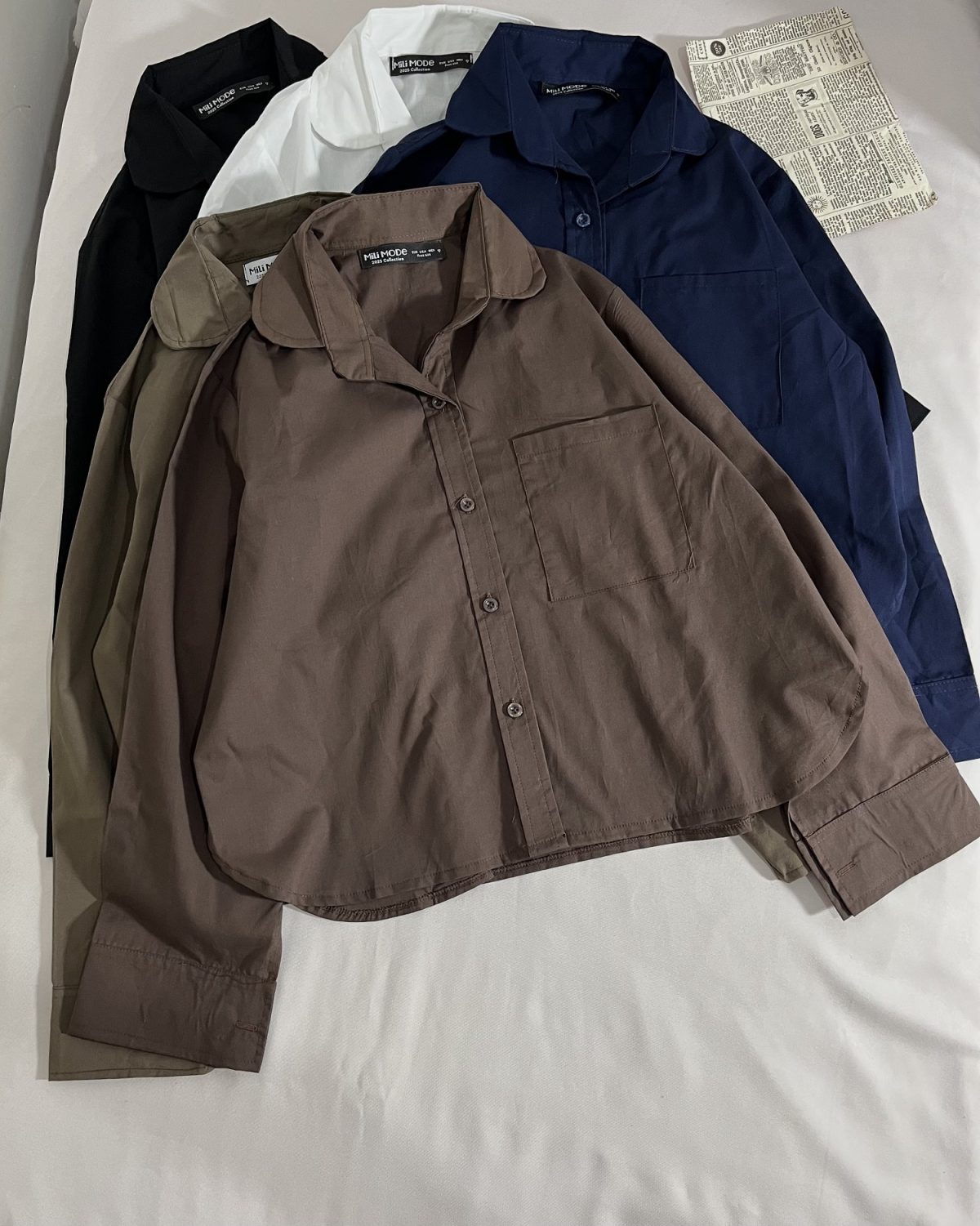 شومیز پوپلین نخ بغل هلالی م(3152) - Image 6