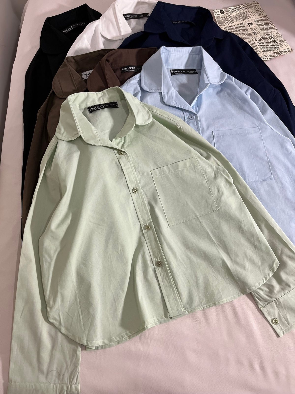 شومیز پوپلین نخ بغل هلالی م(3152) - Image 7