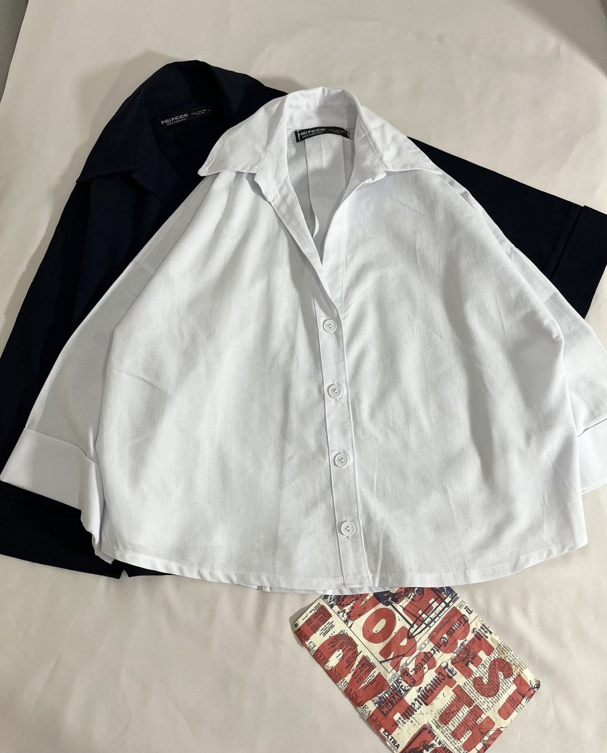 شومیز لینن یقه هفت آستین پاکتی م(3159) - Image 2