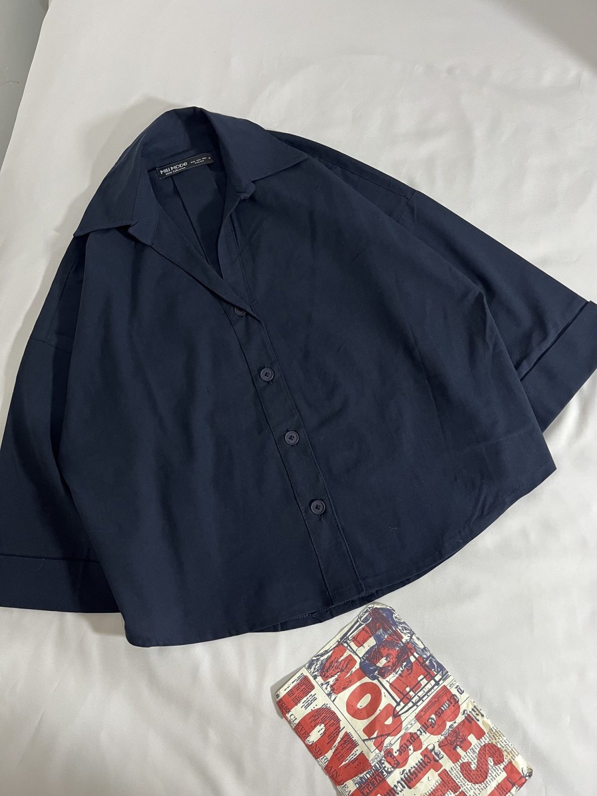 شومیز لینن یقه هفت آستین پاکتی م(3159) - Image 3