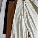 دامن شلواری جلو بند لینن(3157)