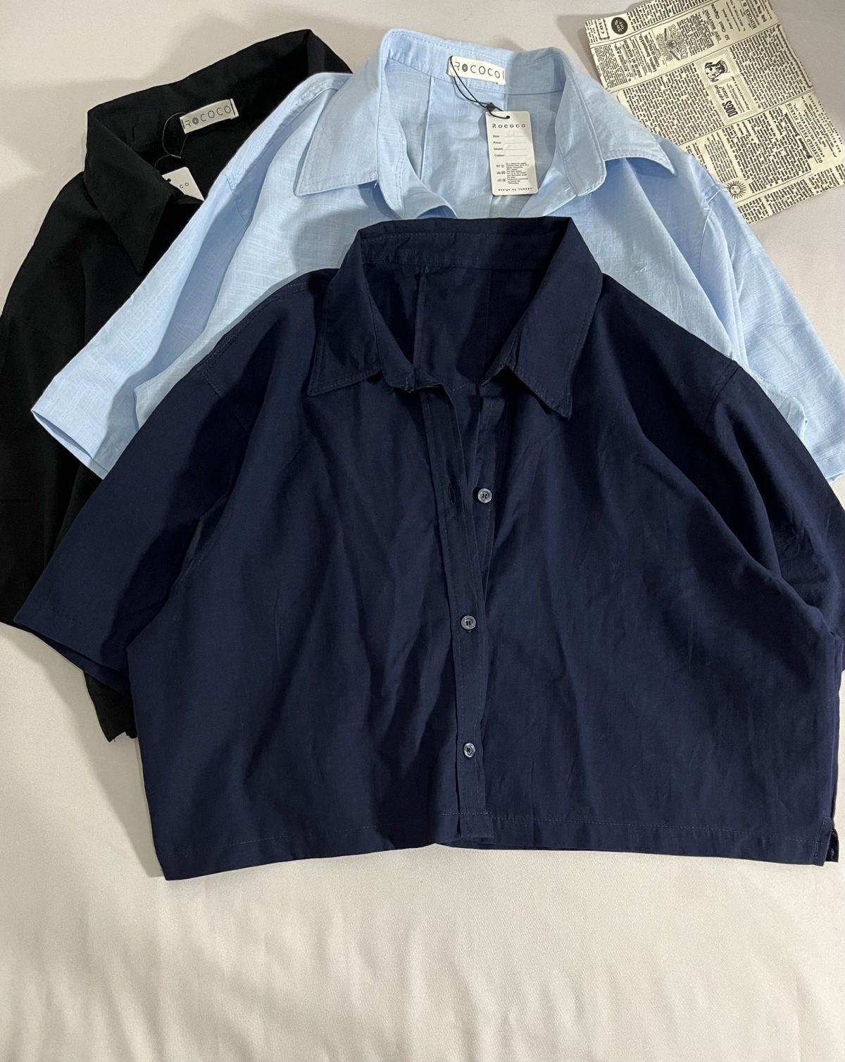 شومیز لینن اسلپ سه دکمه آبنباتی(3156) - Image 3