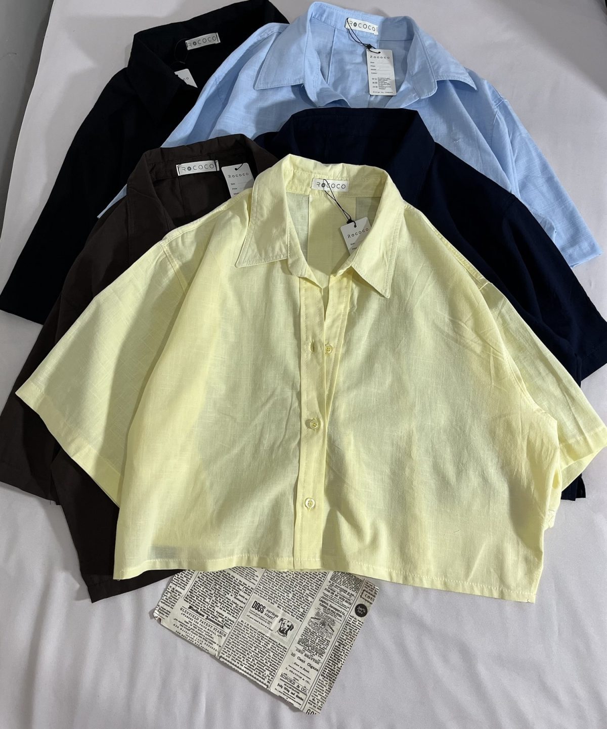 شومیز لینن اسلپ سه دکمه آبنباتی(3156) - Image 5