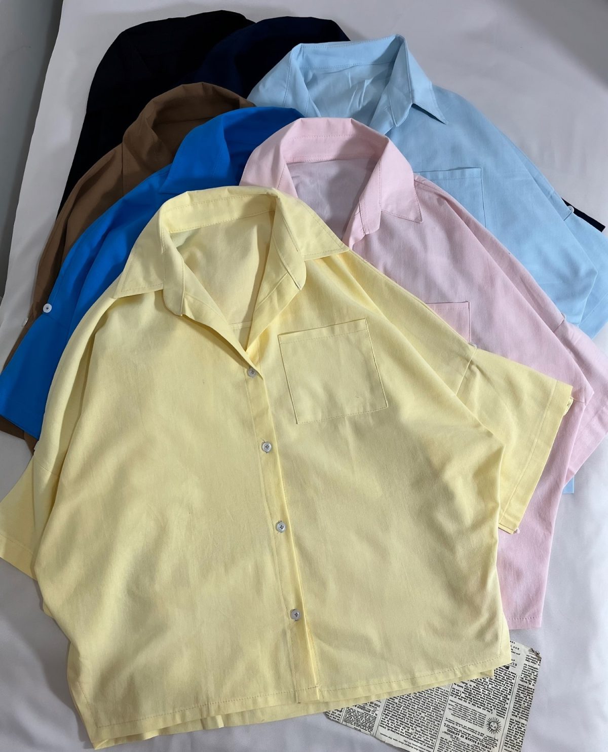 شومیز لینن تک جیب آستین دکمه(3164) - Image 2