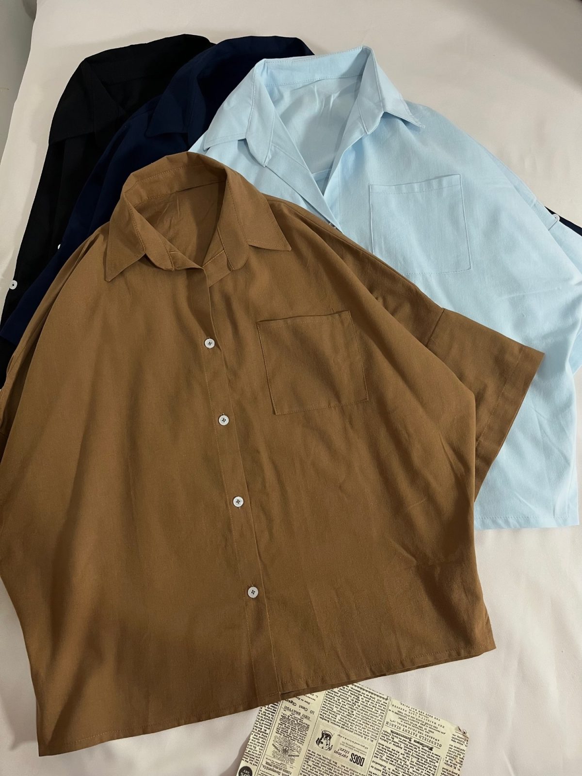 شومیز لینن تک جیب آستین دکمه(3164) - Image 4