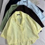 شومیز دکمه مخفی لینن اسلپ پ(3170)