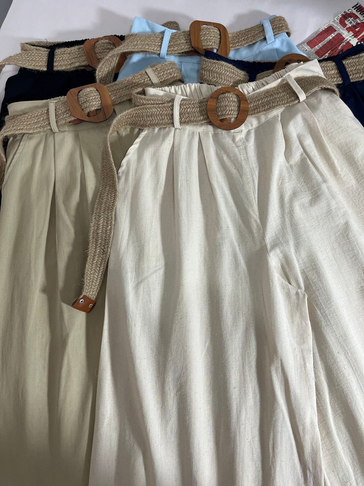 دامن شلواری لینن همراه کمربند کنفی(3168) - Image 7