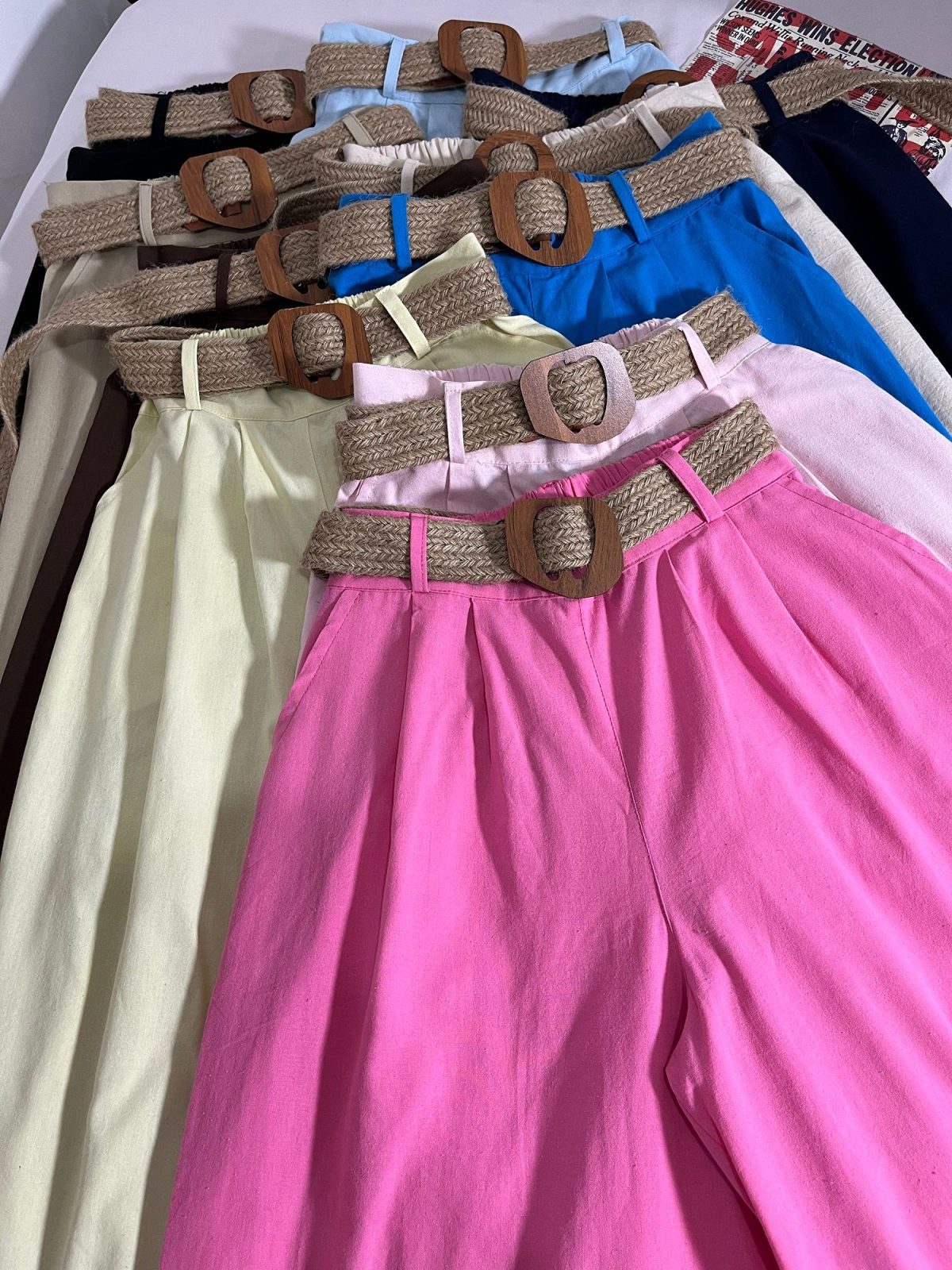 دامن شلواری لینن همراه کمربند کنفی(3168) - Image 8