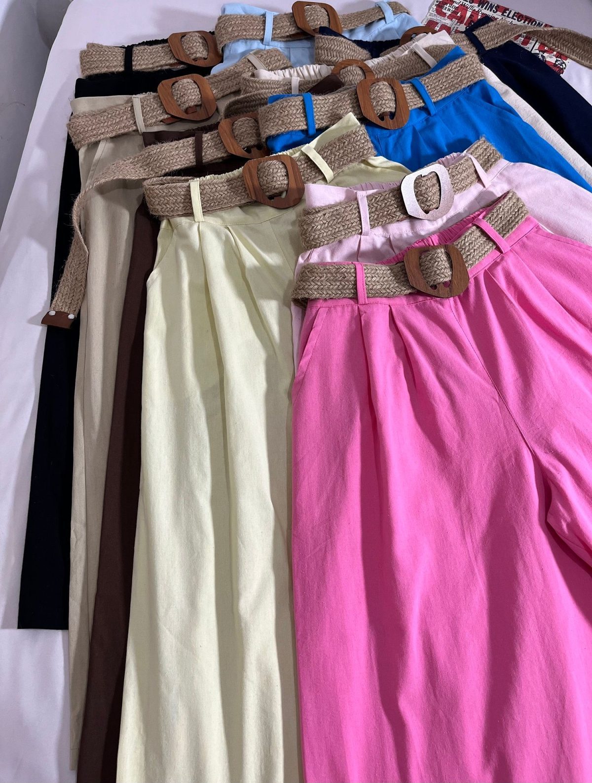 دامن شلواری لینن همراه کمربند کنفی(3168) - Image 9