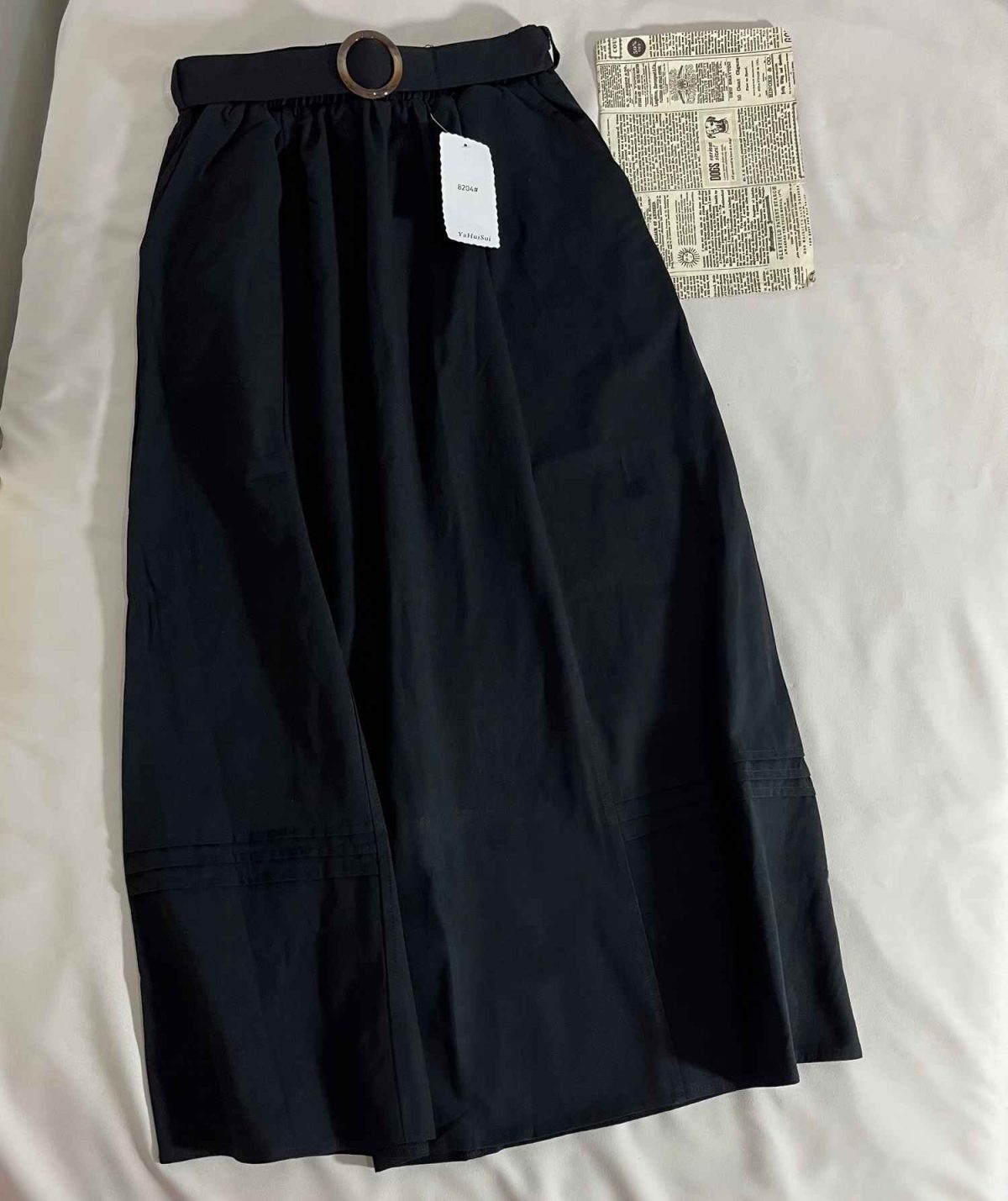 دامن وارداتی کمربنددار کتان نازک(3222) - Image 2