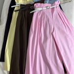 دامن شلواری لینن کمربنددار(3225)