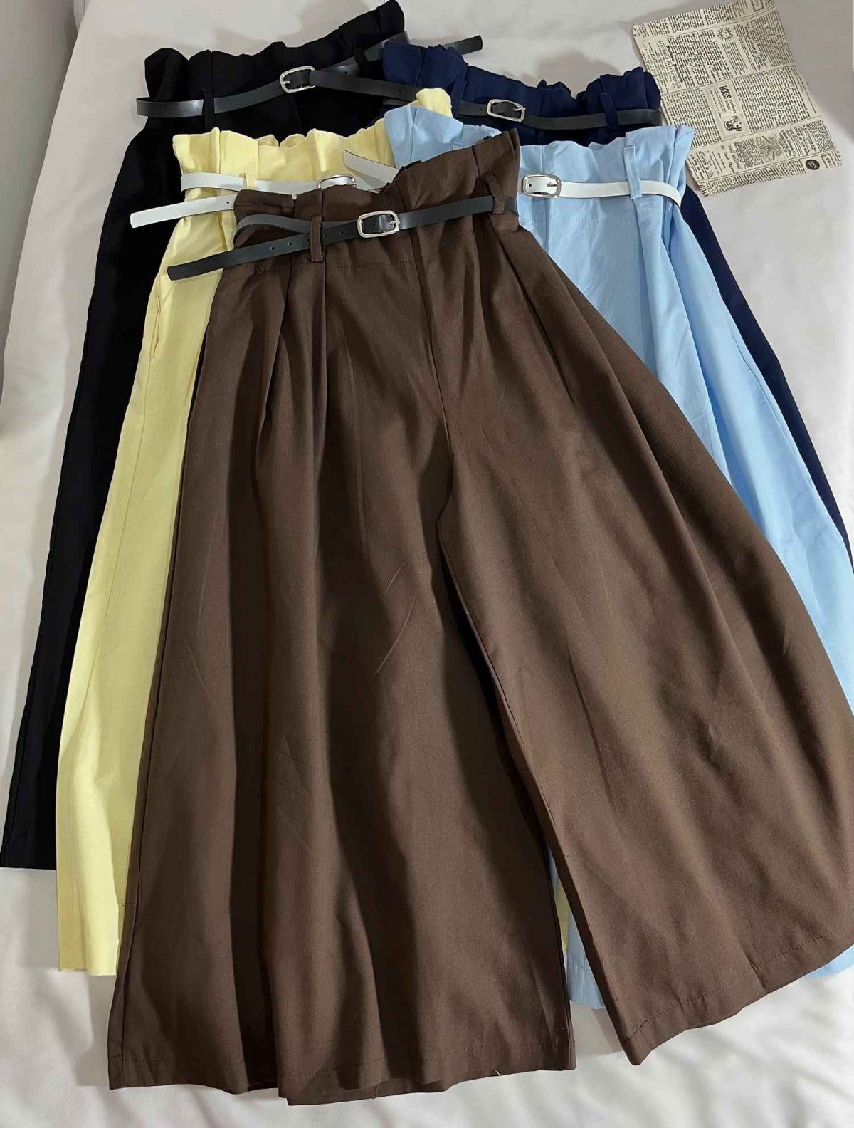 دامن شلواری لینن کمربنددار(3225) - Image 2