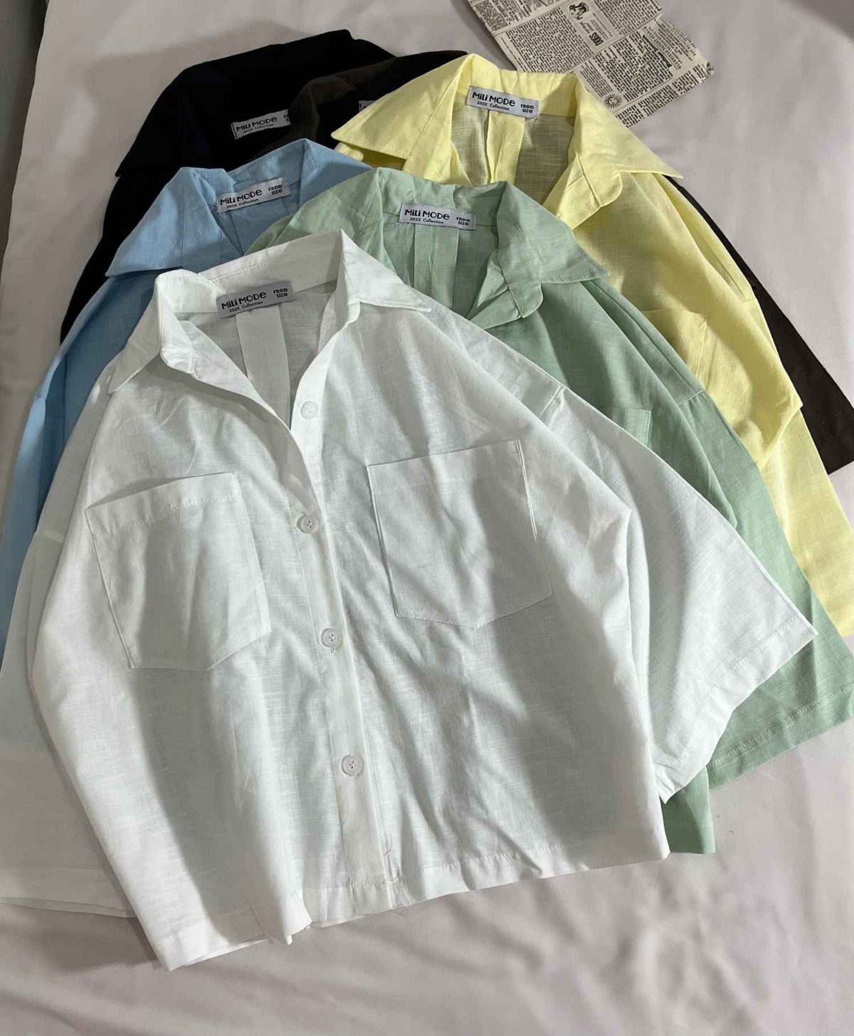 شومیز لینن اسلپ دوجیب م(3229) - Image 2