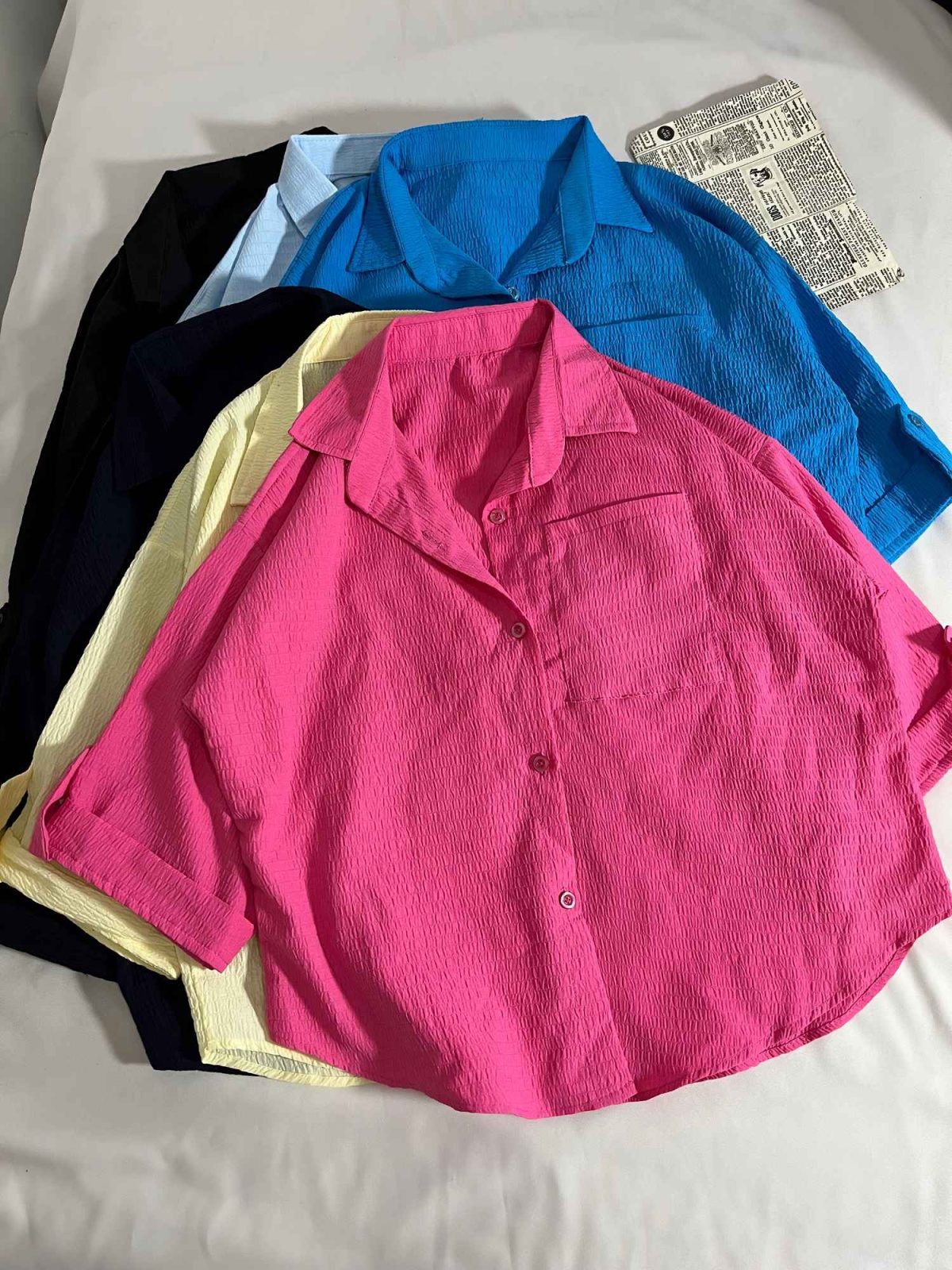 شومیز پفکی تک جیب(3234) - Image 2