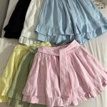 دامن کوتاه کمردار لینن اسلپ(3237)