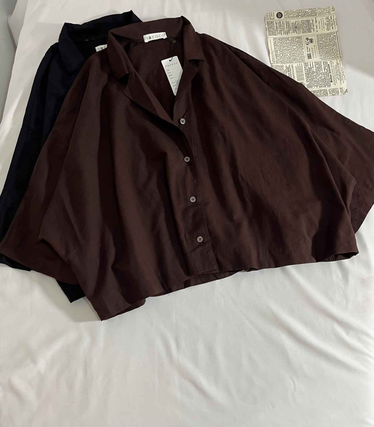 شومیز لینن اسلپ آستین پانچ ر(3236) - Image 2