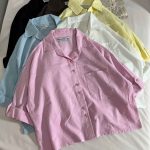 شومیز آستین دکمه لینن اسلپ م(3240)