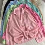 شومیز شیشه ای یقه هفت پاستیلی(3243)