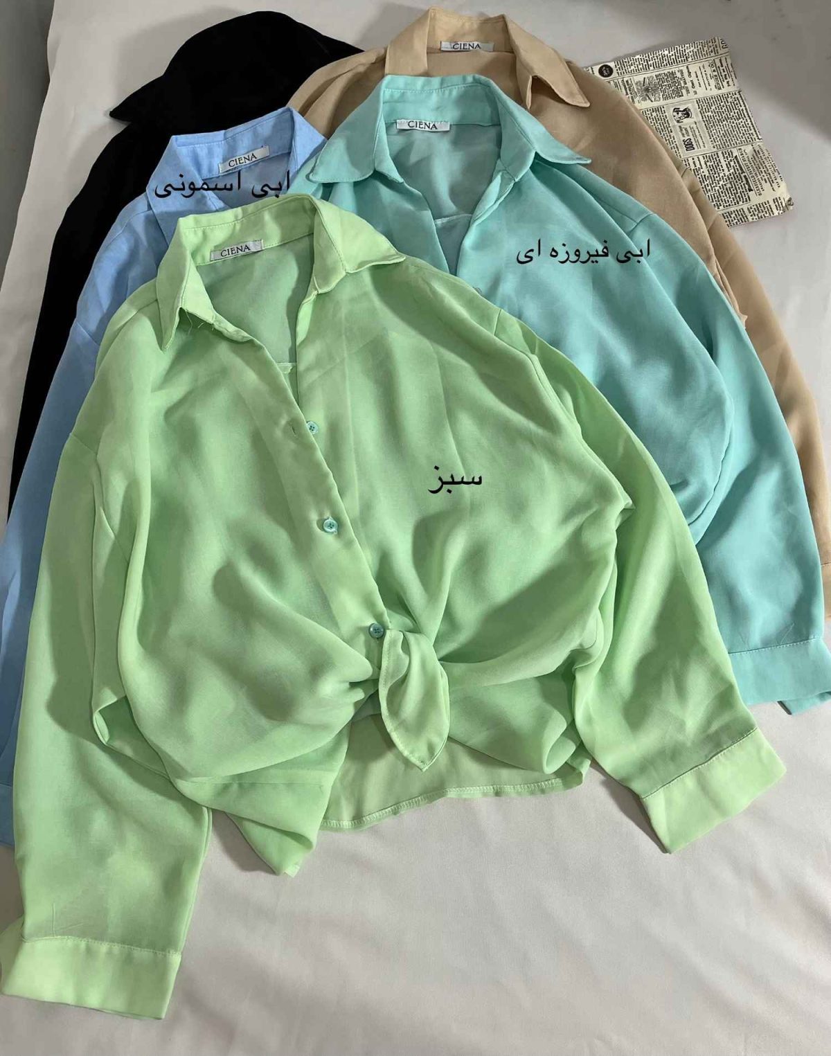 شومیز شیشه ای یقه هفت پاستیلی(3243) - Image 3