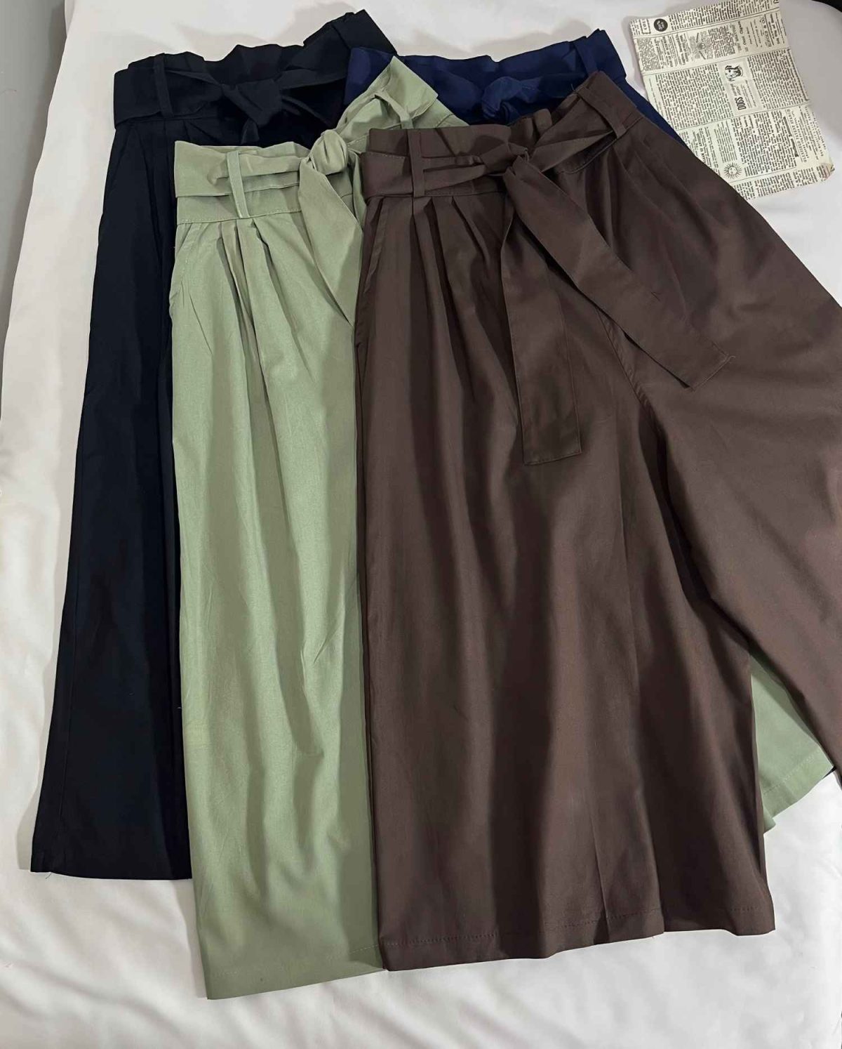 دامن شلواری لینن کمر پارچه ای(3179) - Image 2