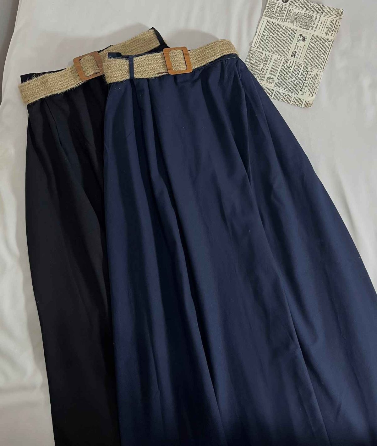 دامن لینن کمربند کنفی(3184) - Image 3