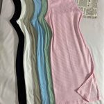 پیراهن یقه گرد ساده(3218)