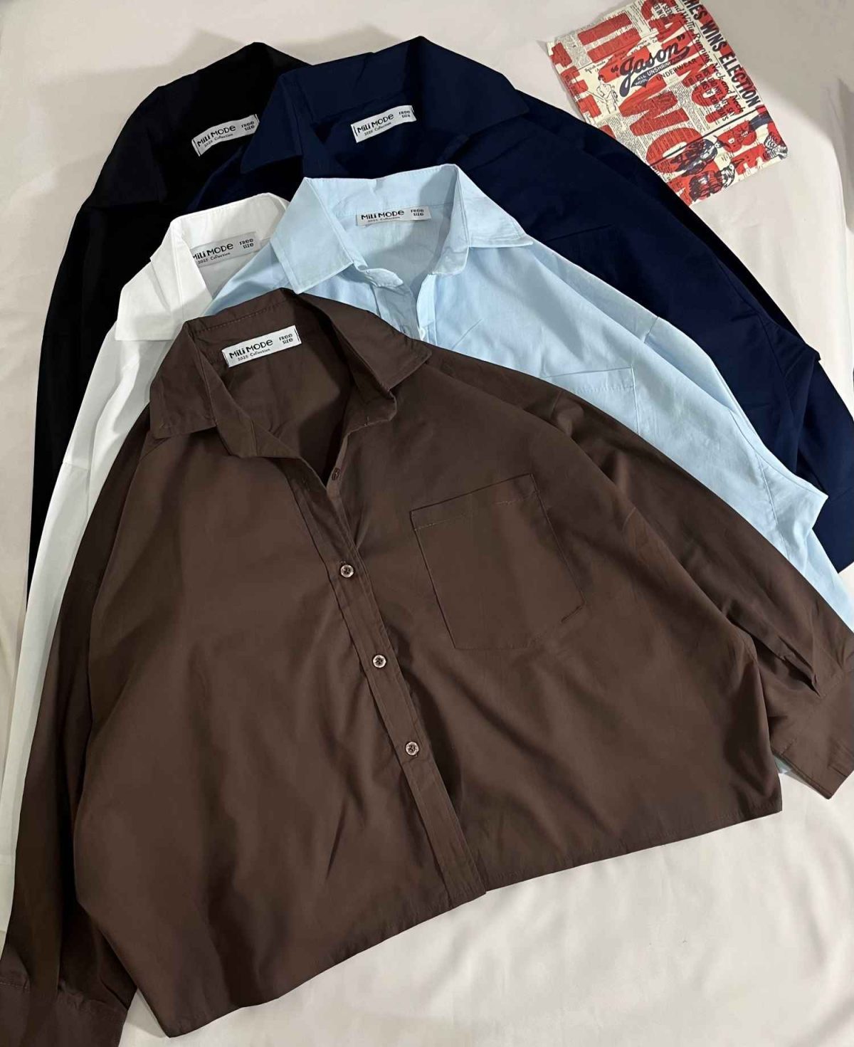 شومیز پوپلین نخ تک جیب م(3185) - Image 3