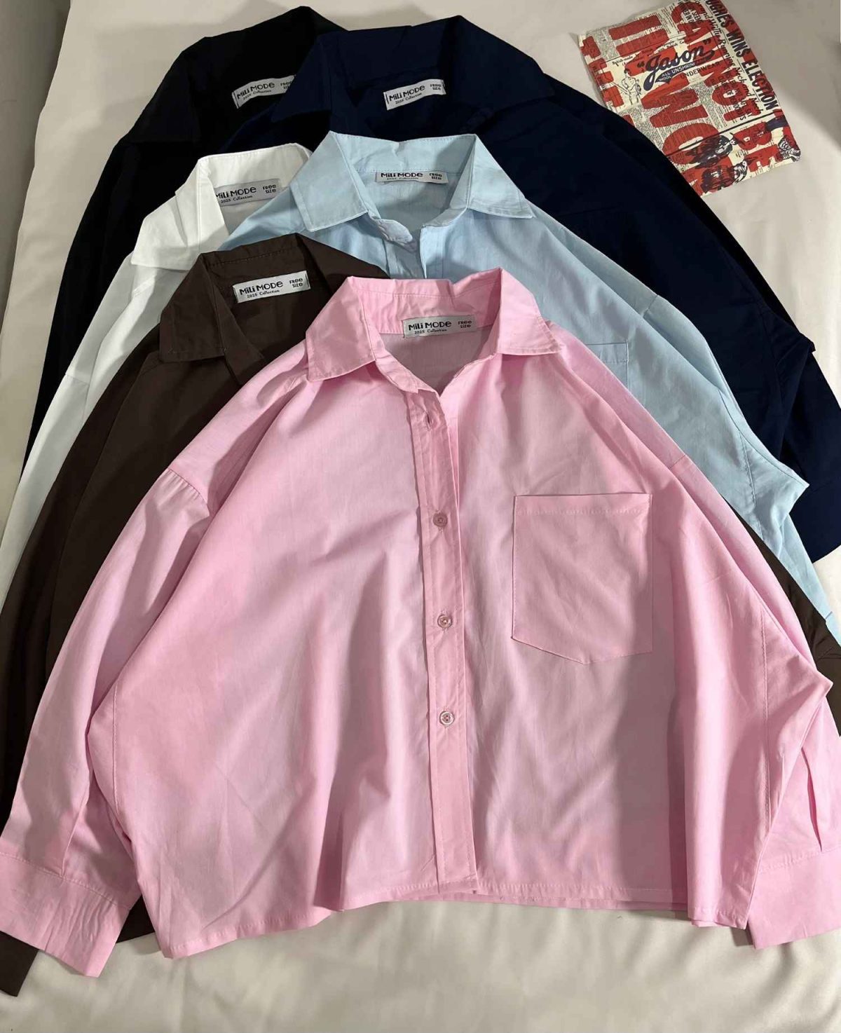 شومیز پوپلین نخ تک جیب م(3185) - Image 2