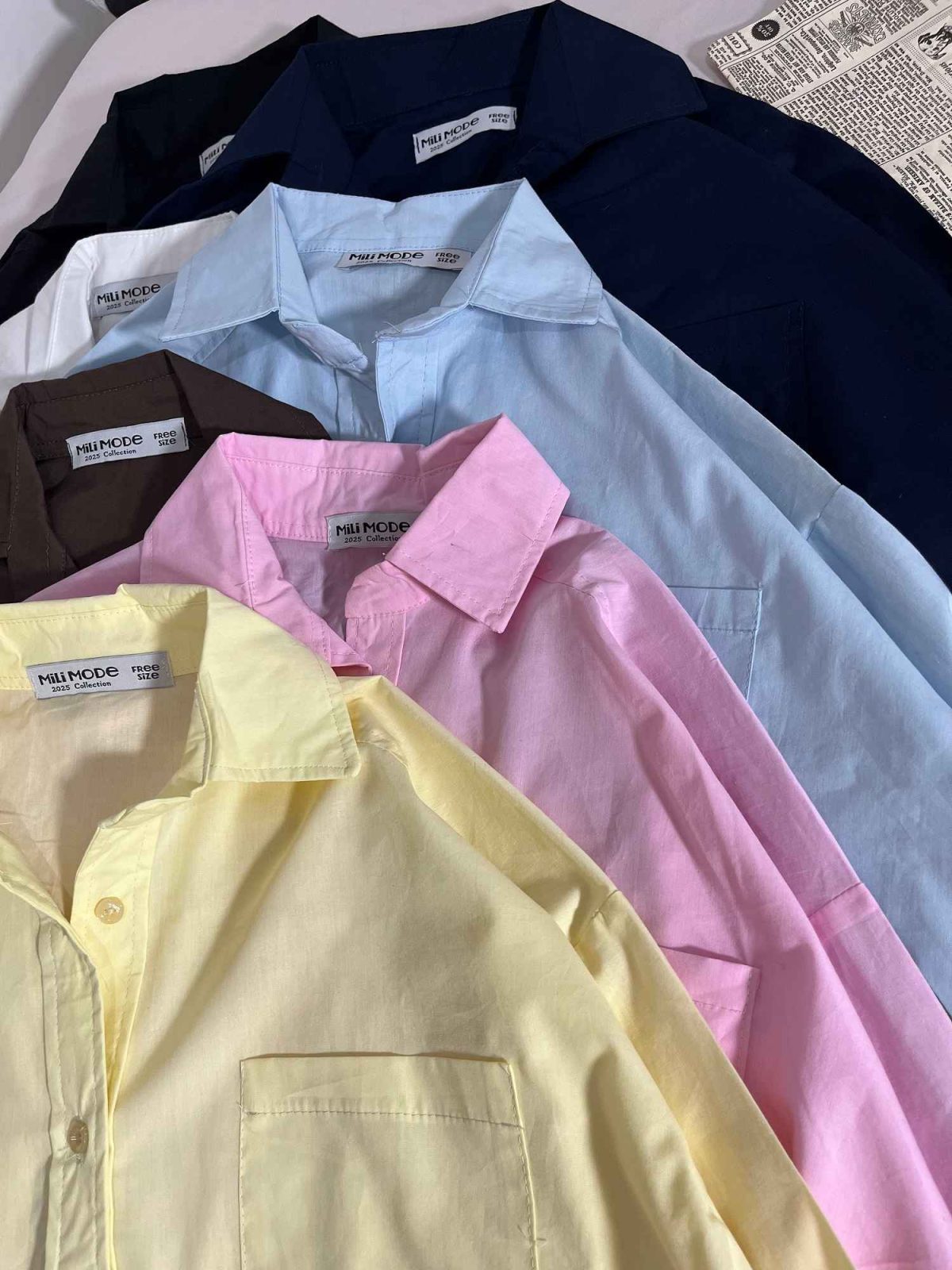 شومیز پوپلین نخ تک جیب م(3185) - Image 5