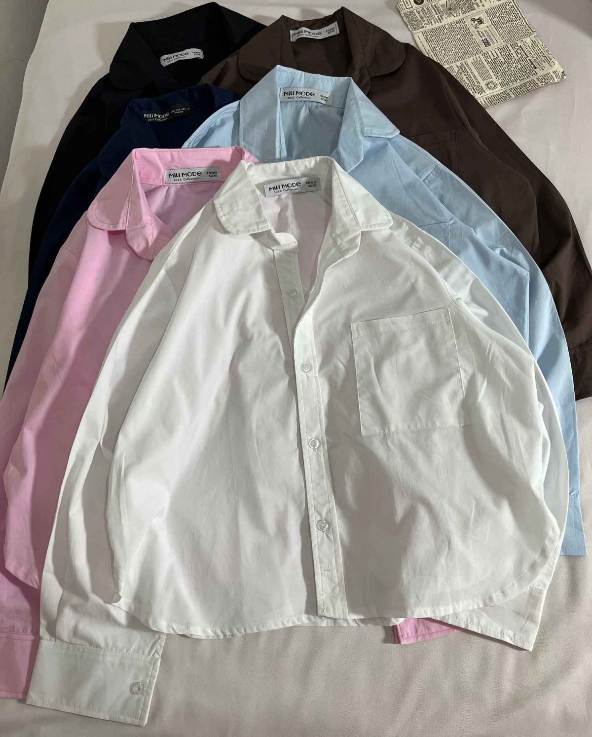 شومیز پوپلین نخ بغل هلالی م(3196) - Image 4