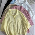 شومیز لینن اسلپ تک جیب ه(3212)