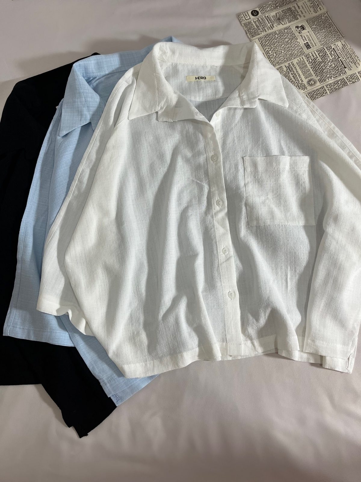 شومیز لینن اسلپ تک جیب ه(3212) - Image 3