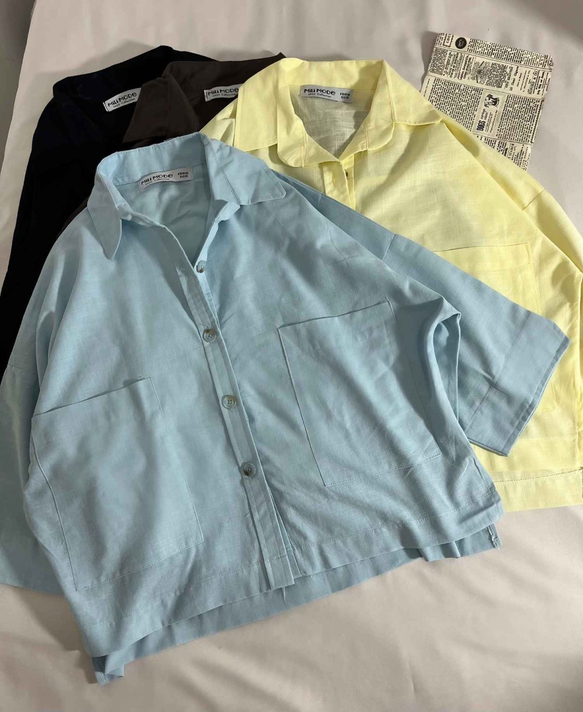 شومیز دوجیب پشت بلند لینن اسلپ م(3259) - Image 4