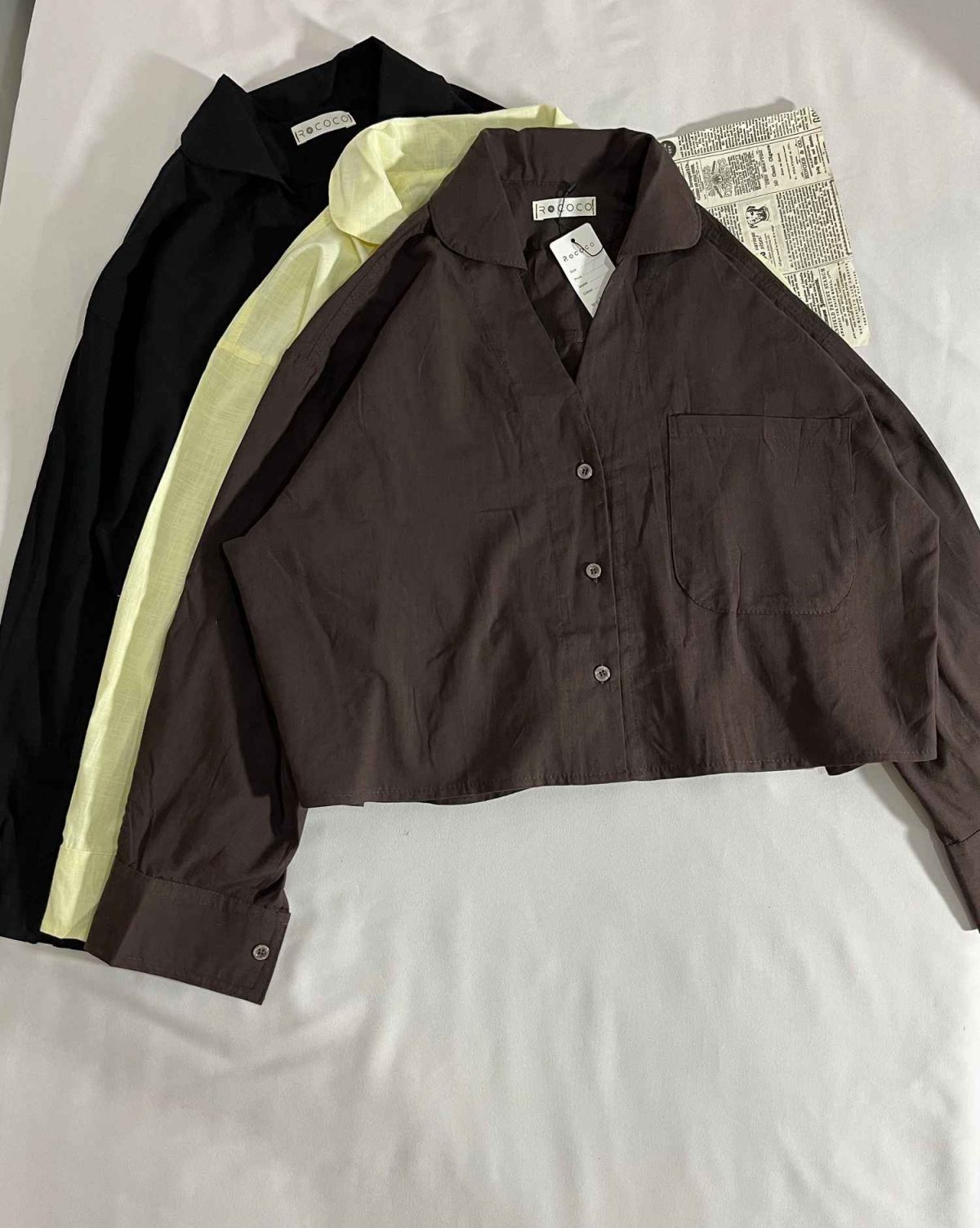 شومیز یقه هفت لینن اسلپ تک جیب ر(3266) - Image 3