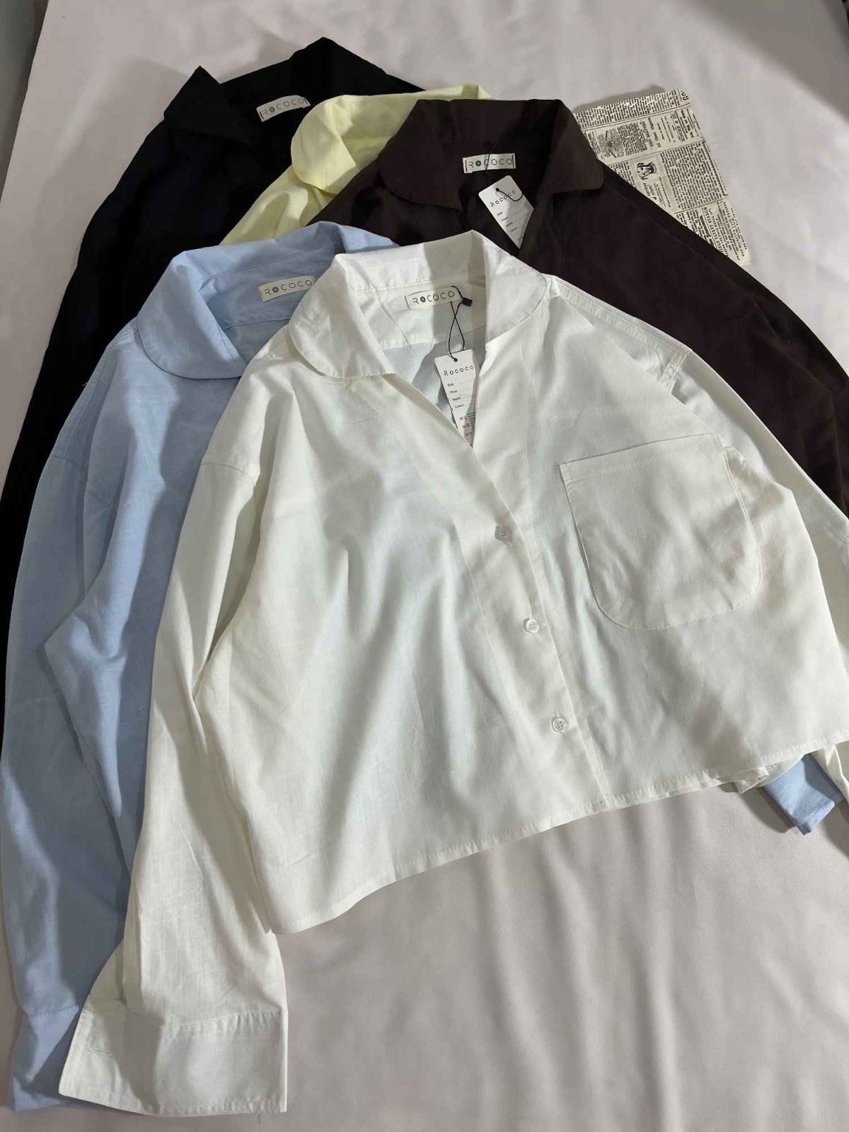 شومیز یقه هفت لینن اسلپ تک جیب ر(3266) - Image 2