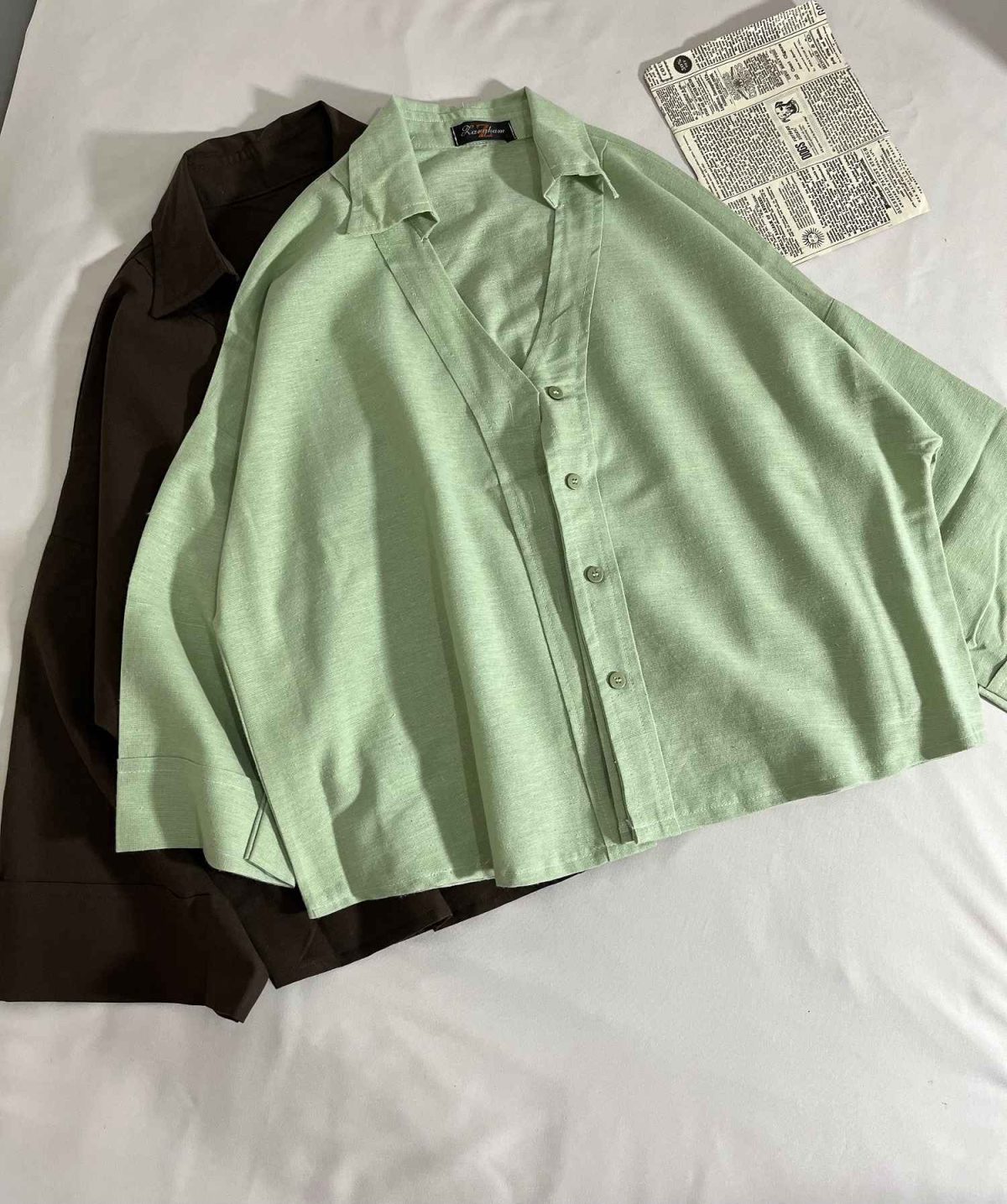 شومیز کنفی T یقه هفت بدون جیب(3268) - Image 3