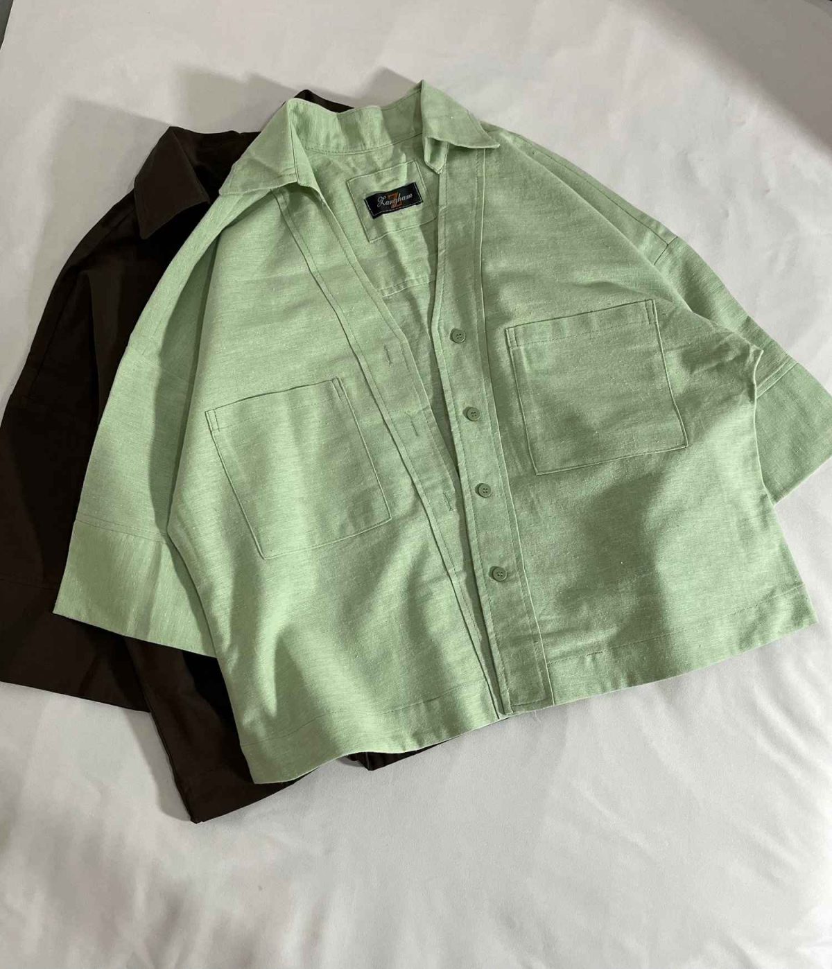 شومیز کنفی T یقه هفت دو جیب(3269) - Image 4