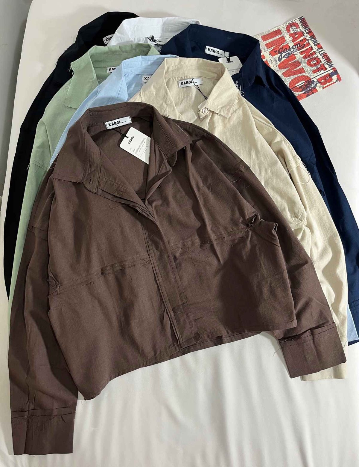 شومیز کثیف دوزی لینن اسلپ(3282) - Image 2