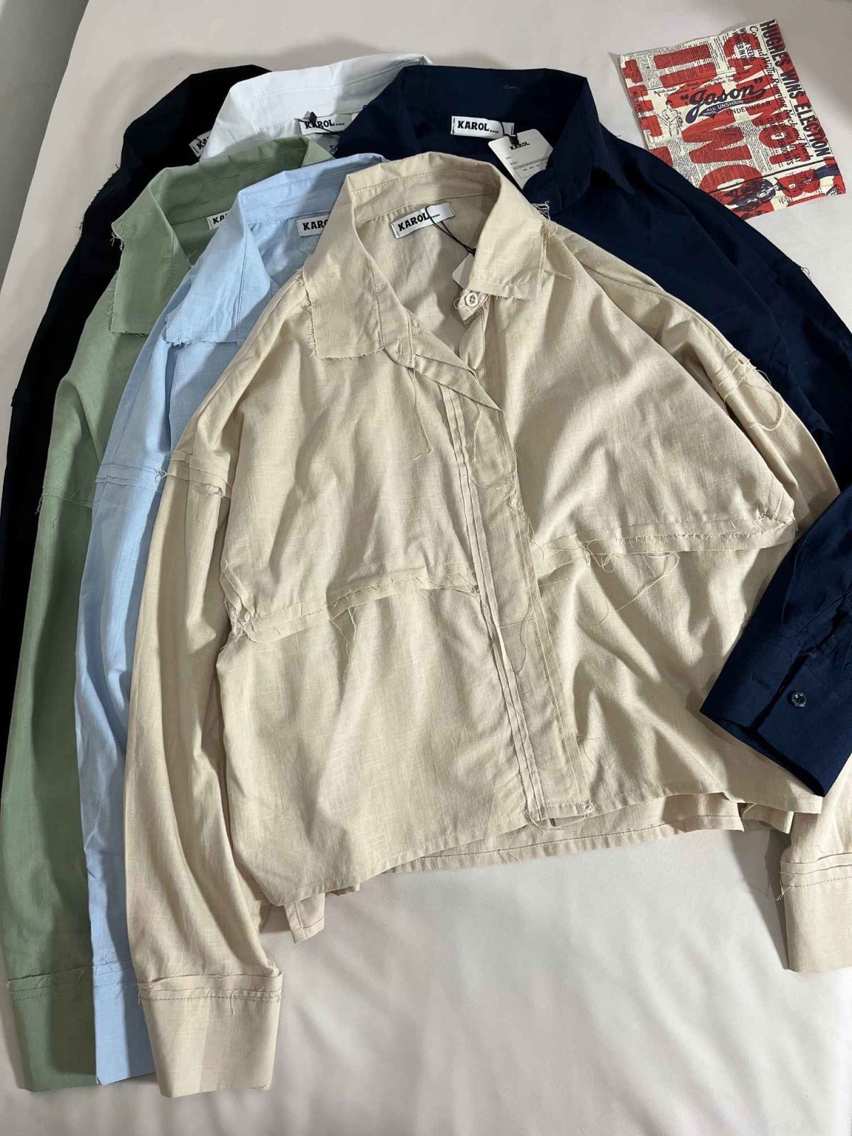 شومیز کثیف دوزی لینن اسلپ(3282) - Image 3