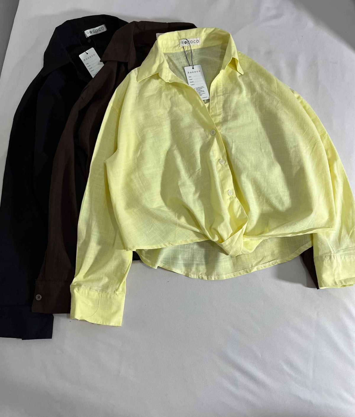 شومیز گره ثابت لینن اسلپ روکو(3287) - Image 5