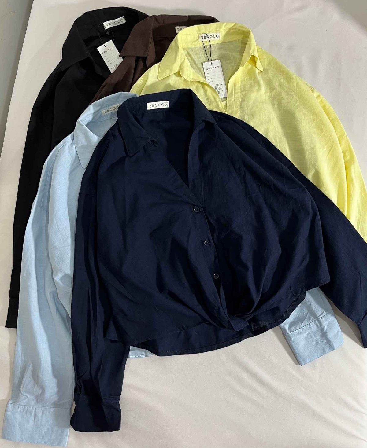 شومیز گره ثابت لینن اسلپ روکو(3287) - Image 3