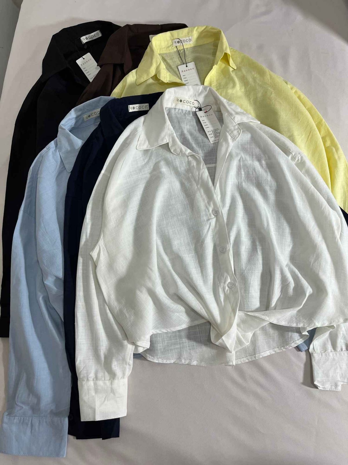 شومیز گره ثابت لینن اسلپ روکو(3287) - Image 2