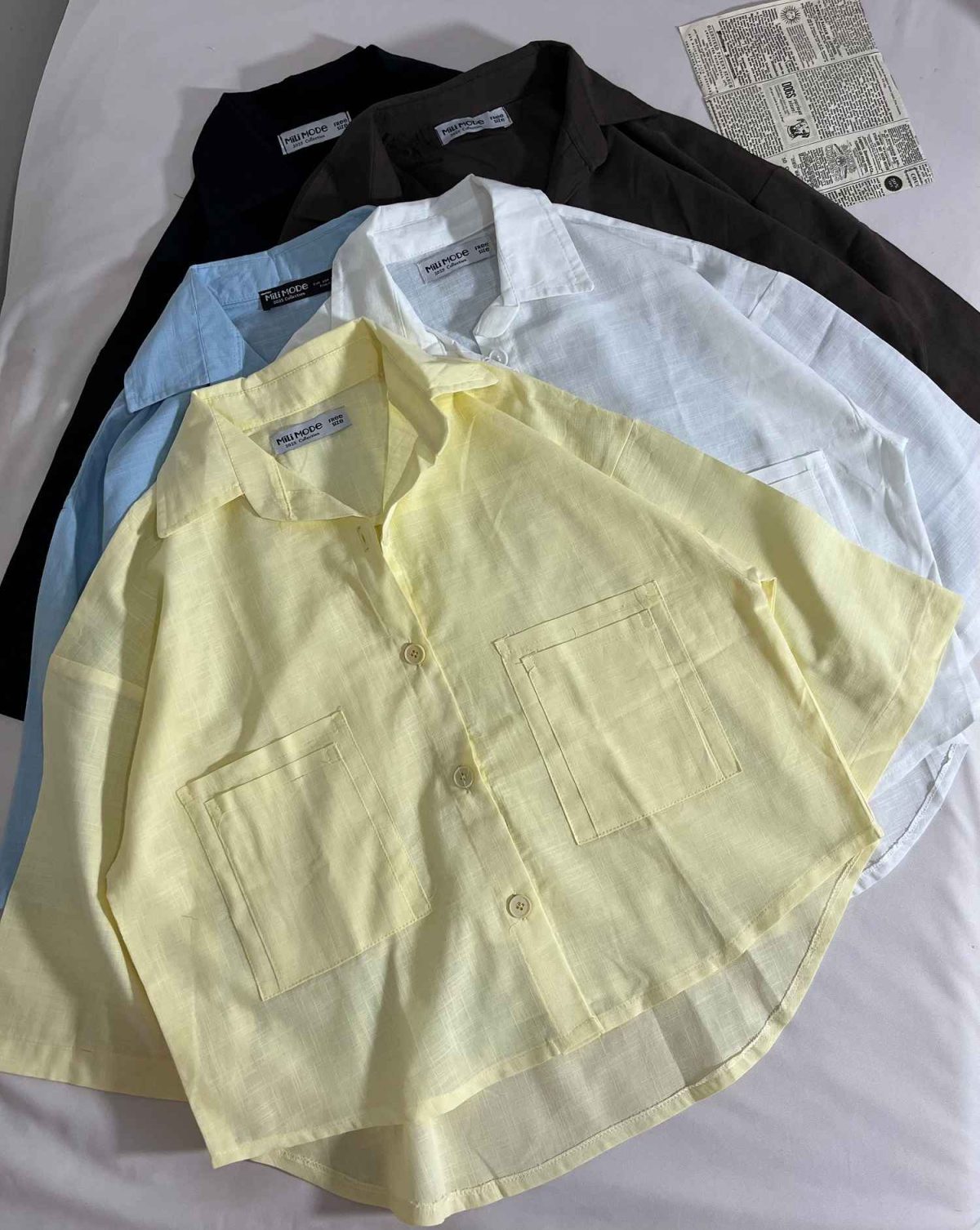 شومیز جیب دبل لینن اسلپ م(3289) - Image 2