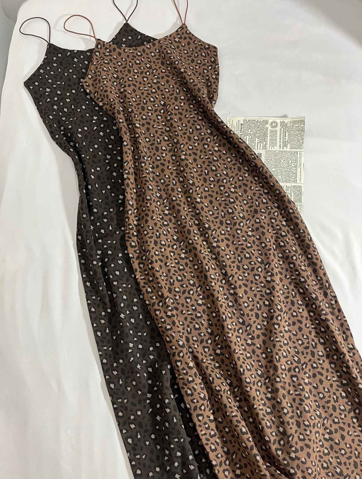 پیراهن ماکسی بلند بند ماکرونی پلنگی(3290) - Image 2