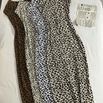 پیراهن بلند چاکدار پلنگی بند ماکرونی(3303)