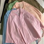 شومیز یقه هفت لینن کتان پاستیلی(3306)