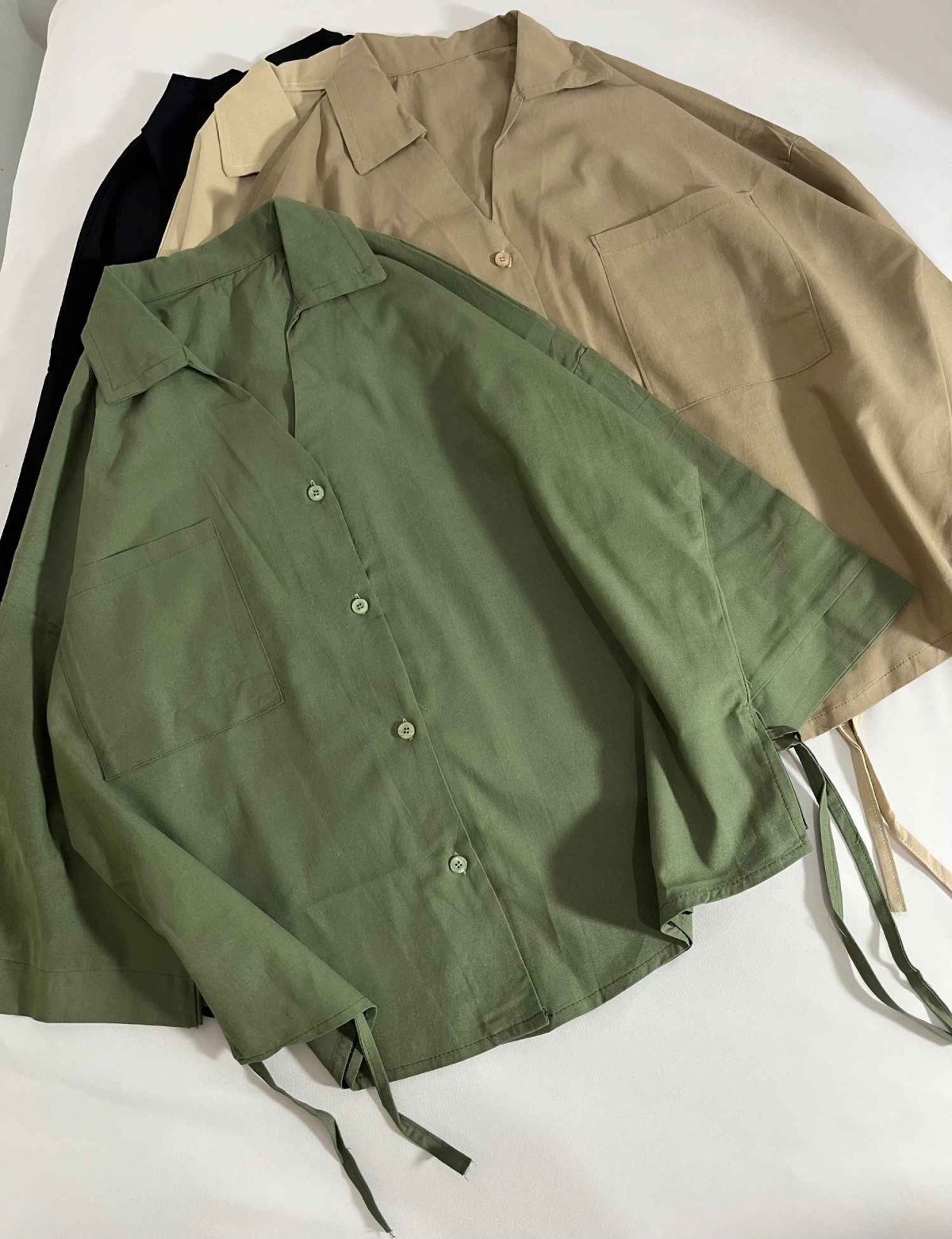 شومیز یقه هفت لینن کتان پاستیلی(3306) - Image 4