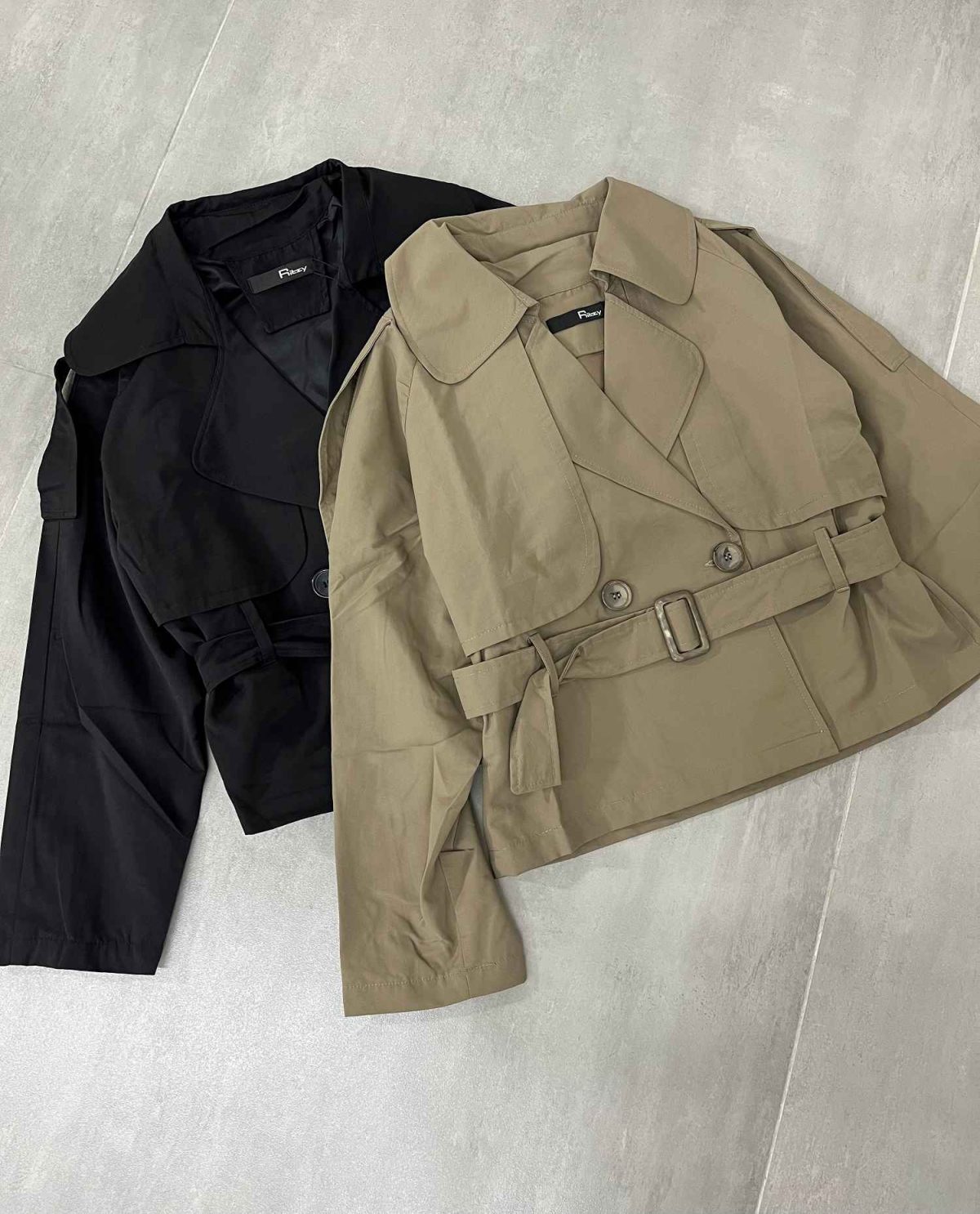 ترنچ کت آستردار دو دکمه کمر سگک دار(3330) - Image 3