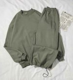 ست دورس وشلوار جاگر بگ سه نخ داخل کرک(3371) - Image 4