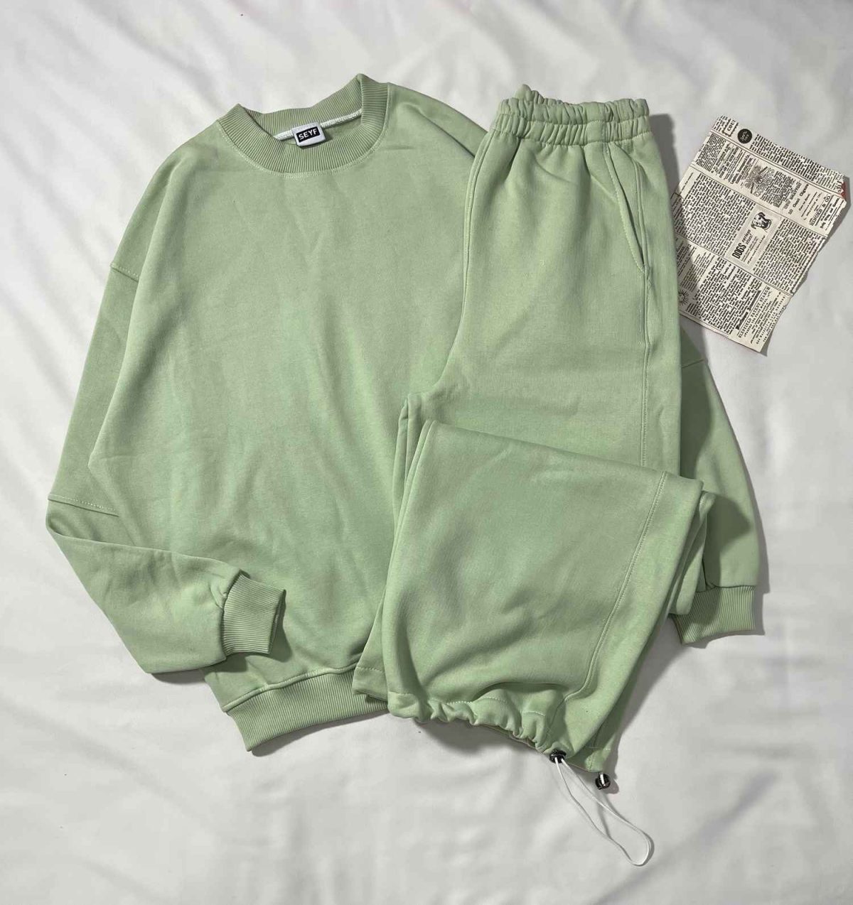 ست دورس وشلوار جاگر بگ سه نخ داخل کرک(3371) - Image 3